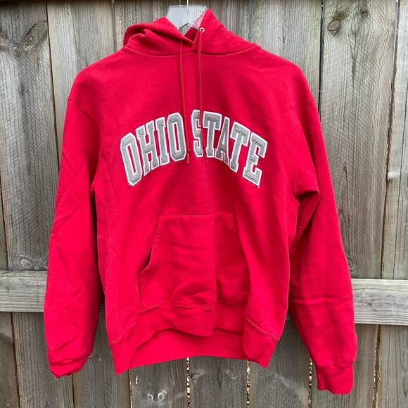 Champion Ohio State Hoodie Sweatshirt Pullover Y2K Vintage Red Medium - Picture 1 of 11
